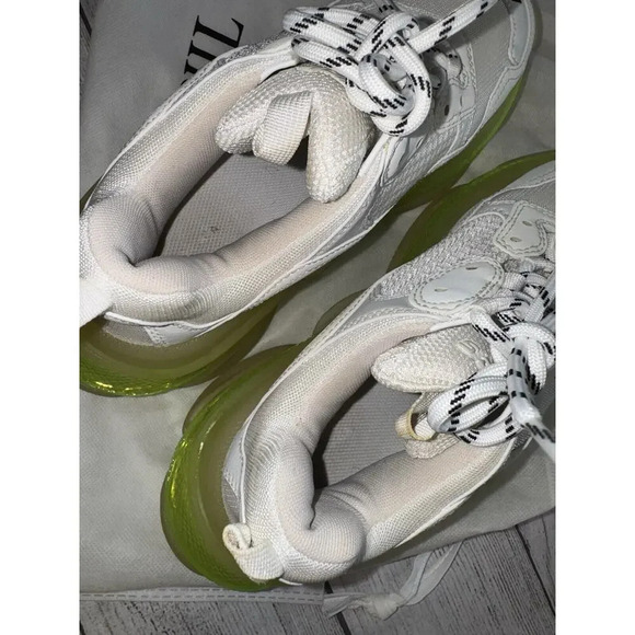 Balenciaga Triple S Womens Sneakers Size 40 EU / 10 US Neon Green Clear Sole - Picture 13 of 14